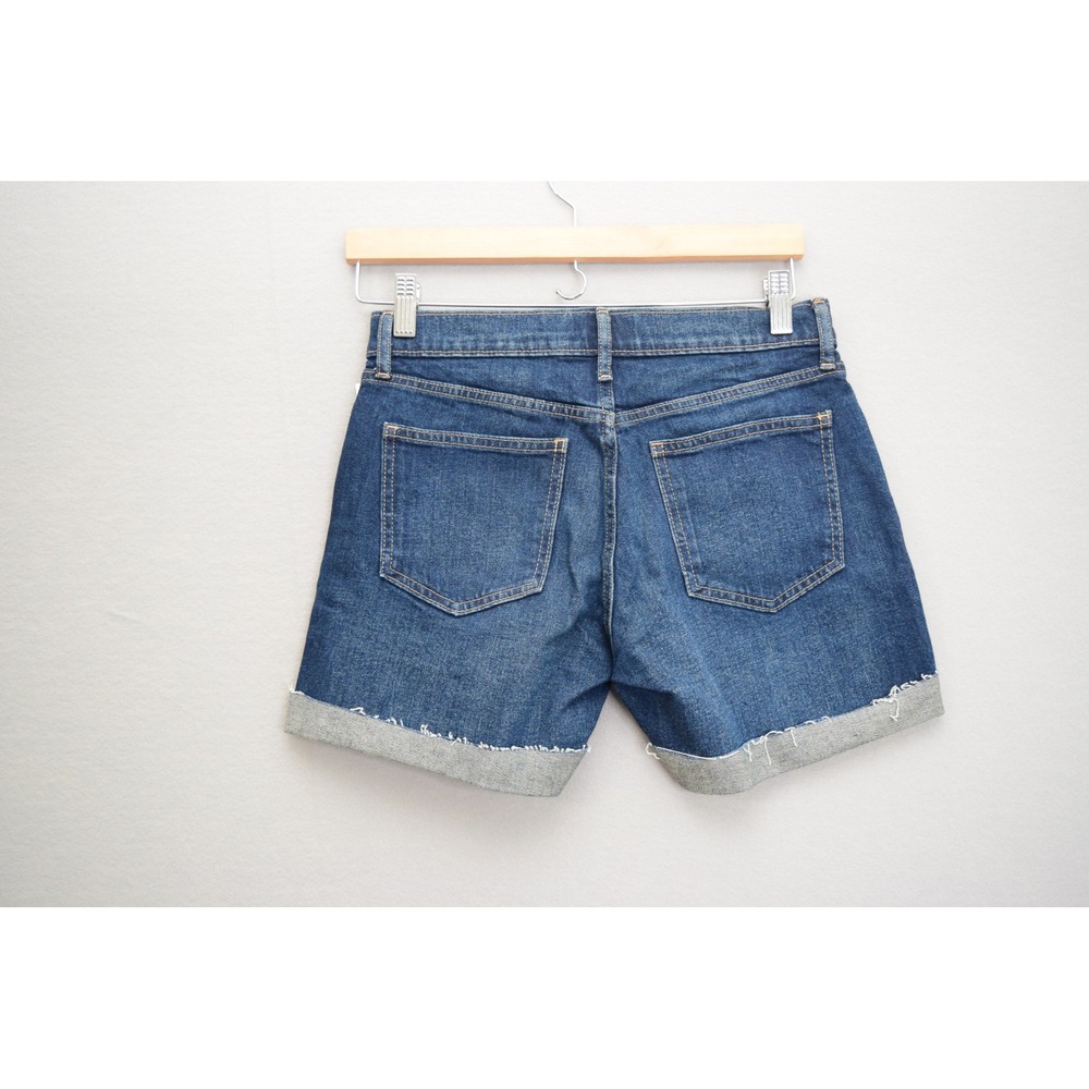 GAP Denim Shorts 5 Inch Womens 00 24 Blue Raw Hem Roll Cuff Jeans New - Picture 2 of 6